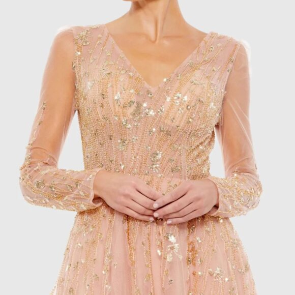 $598 NWT Mac Duggal 20295 Pink Champagne Dress - Picture 2 of 5